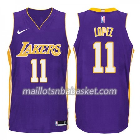 Maillot Homme Los Angeles Lakers Brook Lopez 11 Nike 2017-18 Pourpre Swingman